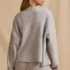 Oversized cardigan med glidelås i ismarmorert