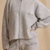 Oversized cardigan med glidelås i ismarmorert