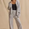 Oversized cardigan med glidelås i ismarmorert