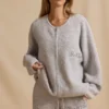 Oversized cardigan med glidelås i ismarmorert