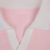 Oversized genser i bomullsjersey med V-hals i pudderrosa