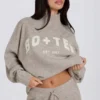 Oversized genser i myk strikk i beige