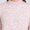 Oversized genser i rosa med jacquardmønster