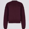 Oversized genser med rund hals i burgunder