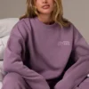 Oversized genser med rund hals i Dusk