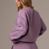 Oversized genser med rund hals i Dusk