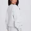 Oversized genser med rund hals i grå melert