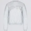 Oversized genser med rund hals i grå melert