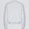 Oversized genser med rund hals i grå melert
