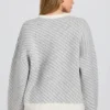 Oversized genser med strikket logo i Ice