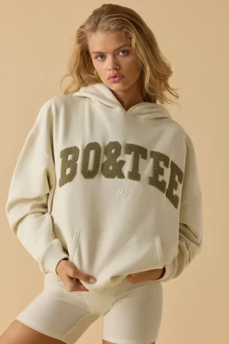 Oversized hettegenser i benhvit