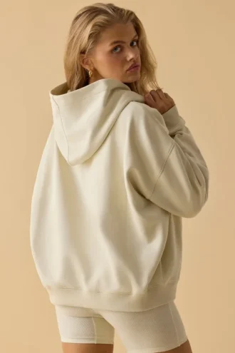 Oversized hettegenser i benhvit