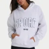 Oversized hettegenser i myk bomullsfleece i marlgrå