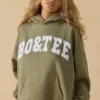 Oversized hettegenser i myk oliven