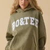 Oversized hettegenser i myk oliven