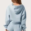 Oversized hettegenser med glidelås  i Powder Blue