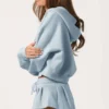 Oversized hettegenser med glidelås  i Powder Blue