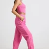 Oversized joggebukse i børstet jersey i hot pink