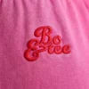 Oversized joggebukse i børstet jersey i hot pink