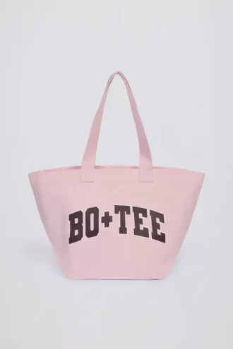 Oversized totebag i pudderrosa