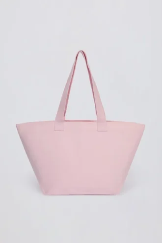 Oversized totebag i pudderrosa