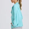 Oversized treningsjakke i aqua