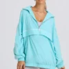 Oversized treningsjakke i aqua