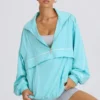 Oversized treningsjakke i aqua