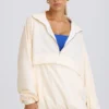 Oversized treningsjakke i hvitt
