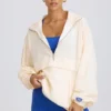 Oversized treningsjakke i hvitt