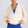 Oversized treningsjakke i hvitt