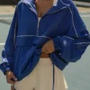 Oversized treningsjakke i kobolt