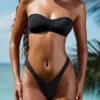 Pacifico pyntet, rynket Cheeky-bikinitruser i svart