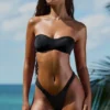 Pacifico pyntet, rynket Cheeky-bikinitruser i svart