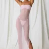 Papeete Ruched Bandeau Midi-kjole i myk rosa