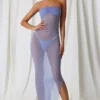 Papeete Ruched Bandeau Midi-kjoler i lavendel lilla