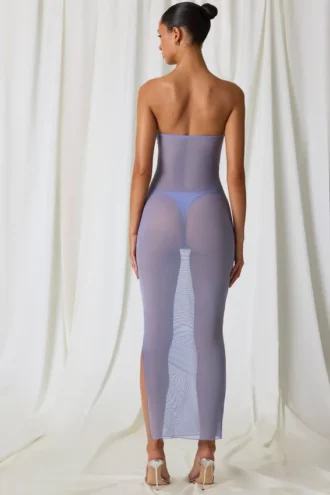 Papeete Ruched Bandeau Midi-kjoler i lavendel lilla