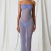 Papeete Ruched Bandeau Midi-kjoler i lavendel lilla