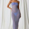 Papeete Ruched Bandeau Midi-kjoler i lavendel lilla