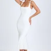 Petula Lace-Trim Midaxi-kjole i hvitt