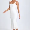 Petula Lace-Trim Midaxi-kjole i hvitt