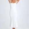 Petula Lace-Trim Midaxi-kjole i hvitt