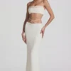 Pisa Embellished Cross Back Crop Top i hvitt