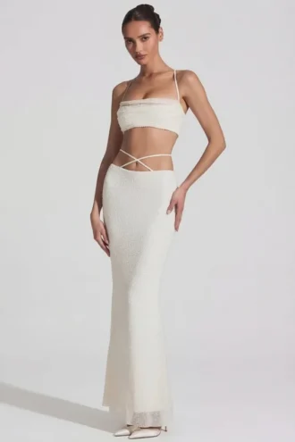 pisa embellished cross back crop top i hvitt 1 330x495 - Pisa Embellished Cross Back Crop Top i hvitt