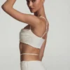 Pisa Embellished Cross Back Crop Top i hvitt