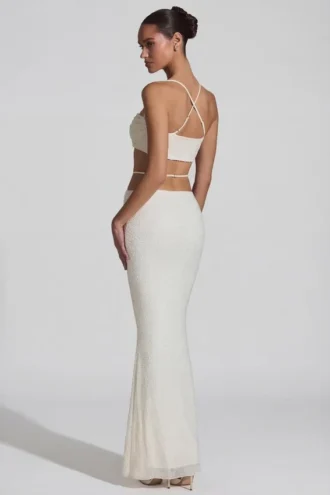 pisa embellished cross back crop top i hvitt 2 330x495 - Pisa Embellished Cross Back Crop Top i hvitt