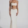 Pisa Embellished Cross Back Crop Top i hvitt