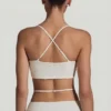 Pisa Embellished Cross Back Crop Top i hvitt