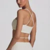 Pisa Embellished Cross Back Crop Top i hvitt