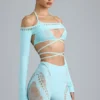Pixie Embellished Cropped Shrug i isblå